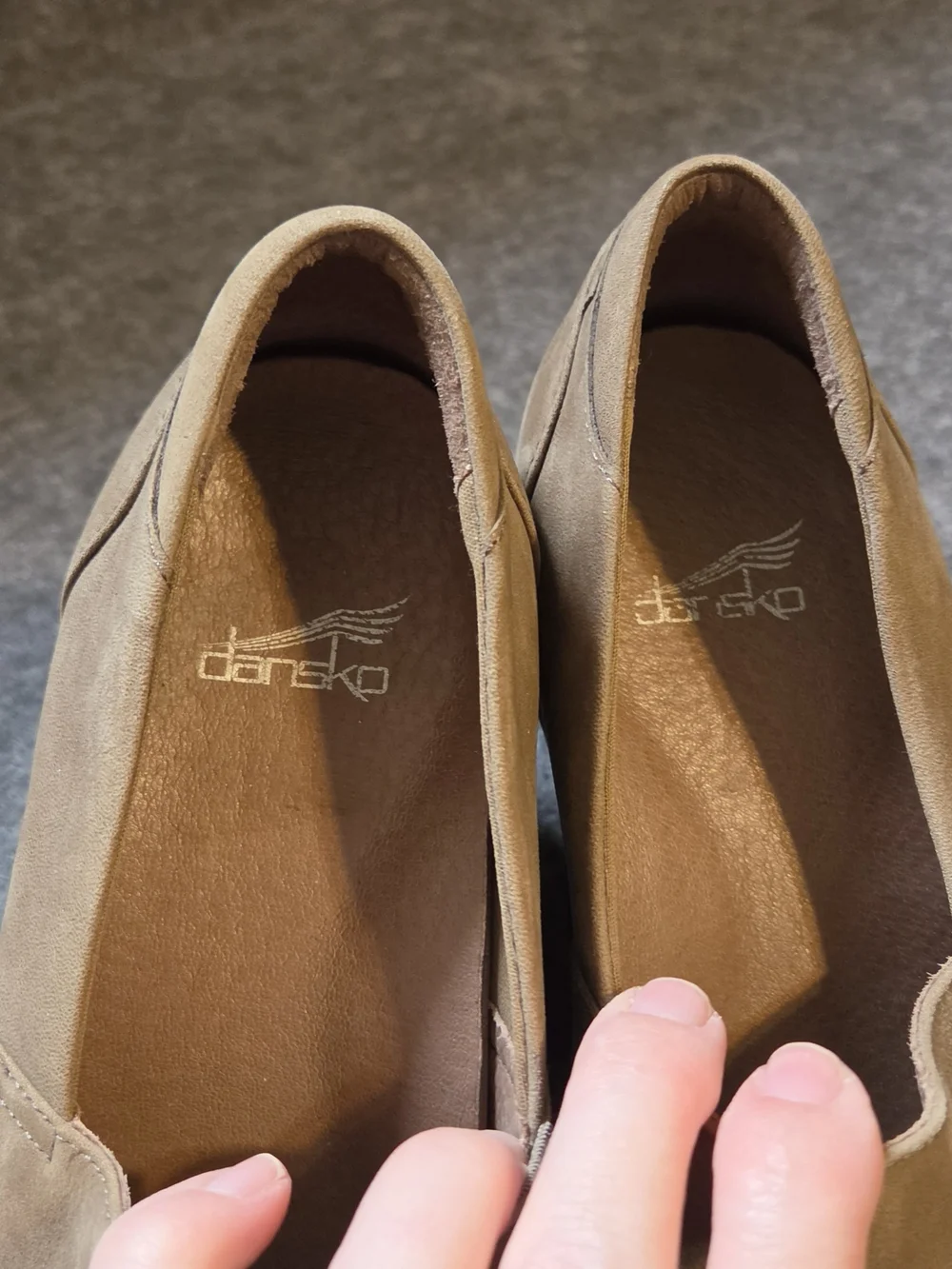 Dansko Julia Nubuck Slip-On Loafers in Tan Suede